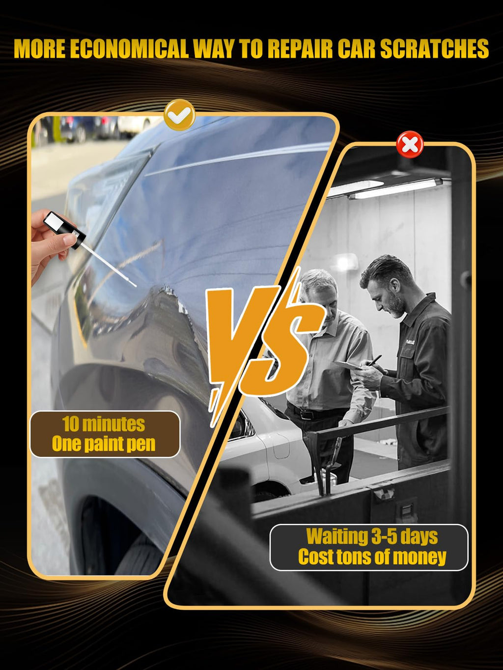 (1J4) Silver Lining Metallic Touch Up Paint Compatible with Lexus, Exact Match Car Paint Pen Automotive Scratch Repair Remover Kit Quick & Easy Solution for Vehicle Chips and Nicks