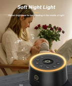 Dreamegg White Noise Machine - Sound Machine for Adult Baby Kid, Noise Machine for Sleeping with 24 Calming Sound, Ambient Nightlight, Continuous or Timer, Loud Sleep Machine for Home Nursery Office