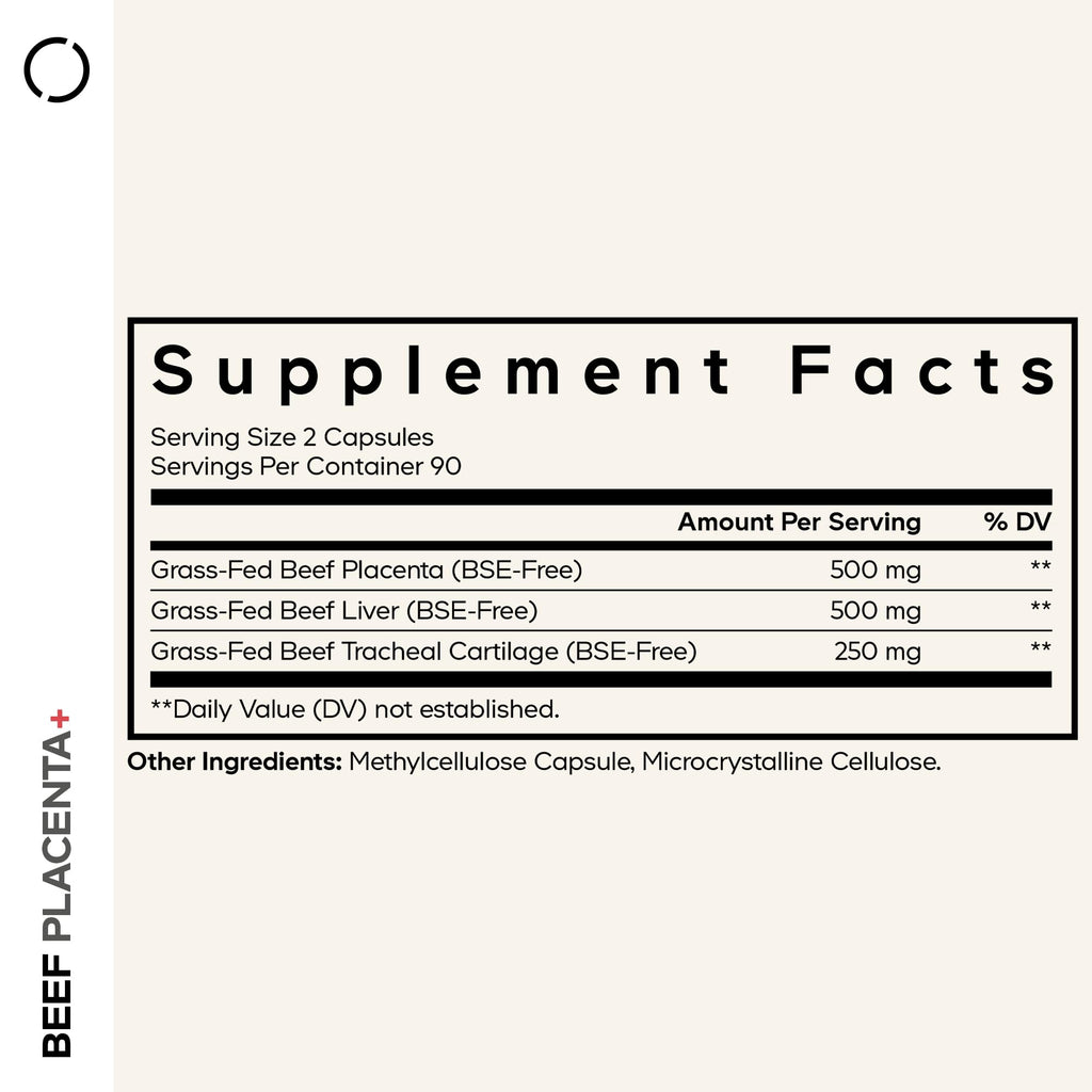 Codeage Beef Placenta, Grass-Fed, Liver, Tracheal Cartilage, 180 Capsules