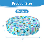 Ladadee Foldable Round Dog Swimming Pool Cover, for 32 "/63“/48” Collapsible Outdoor Tub, PVC Coating Waterproof and UV Protection, Leakproof Washable Kiddie Pet Small Paddling Bath Accessories