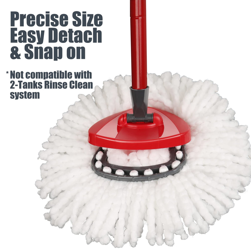 Mop Head Replacement for Ocedar: Spin Mop Heads Refill Compatible with O Cedar - 9 Pcs Kit Attachment Included 3 Microfiber Replace Heads, 55" Extended Mop Handle, 1 Mop Base and 1 Floor Scrub Brush