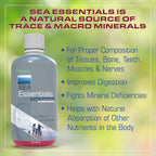 Wellgenix Sea Essentials Liquid Mineral Dietary Supplement with Trace and Macro Minerals and Coral Calcium – Sea Berry Flavor – 32 fl oz