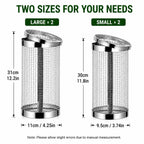 4PCS Inground Worm Composting Bin Turn Food Waste into Nutrient-Rich Soil Increase Soil Fertility Stainless Steel Composting Bin with Holes and Lid for Outdoor Garden Vegetable Patch Backyard