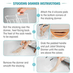 Zipcase Large Size Stocking Donner, Sock Aid Tool to Put on Compression Socks for Large Calves from 18" to 20" in Circumference(Compatible for JOBST,SB SOX,CHARMKING,FITRELL,Bluemaple,COOLOVER) White