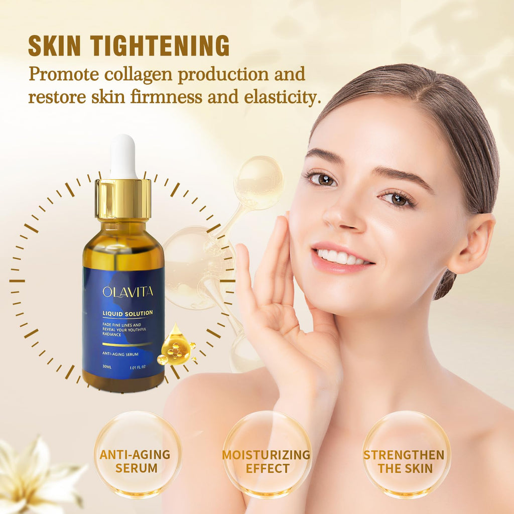 Olavita Facial Serum, Vitamin C & E Serum, Anti-Aging Firming Facial, Boosts Skin Collagen Production, Diminishes Fine Lines & Wrinkles for a Youthful Glow (2PCS)