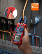 AstroAI Digital Clamp Meter Multimeter 4000 Counts Auto-ranging Amp Tester Measuring AC/DC Voltage & Current, Resistance, Capacitance, Frequency, Continuity, Live Wire Test, NCV Detection, Blue
