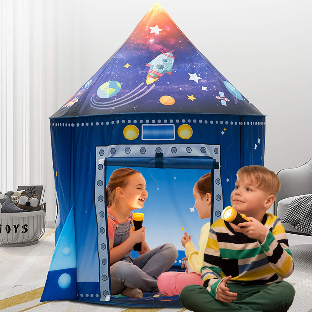 WillingHeart Play Tent for Kids, Rocket Ship Spaceship Space Themed