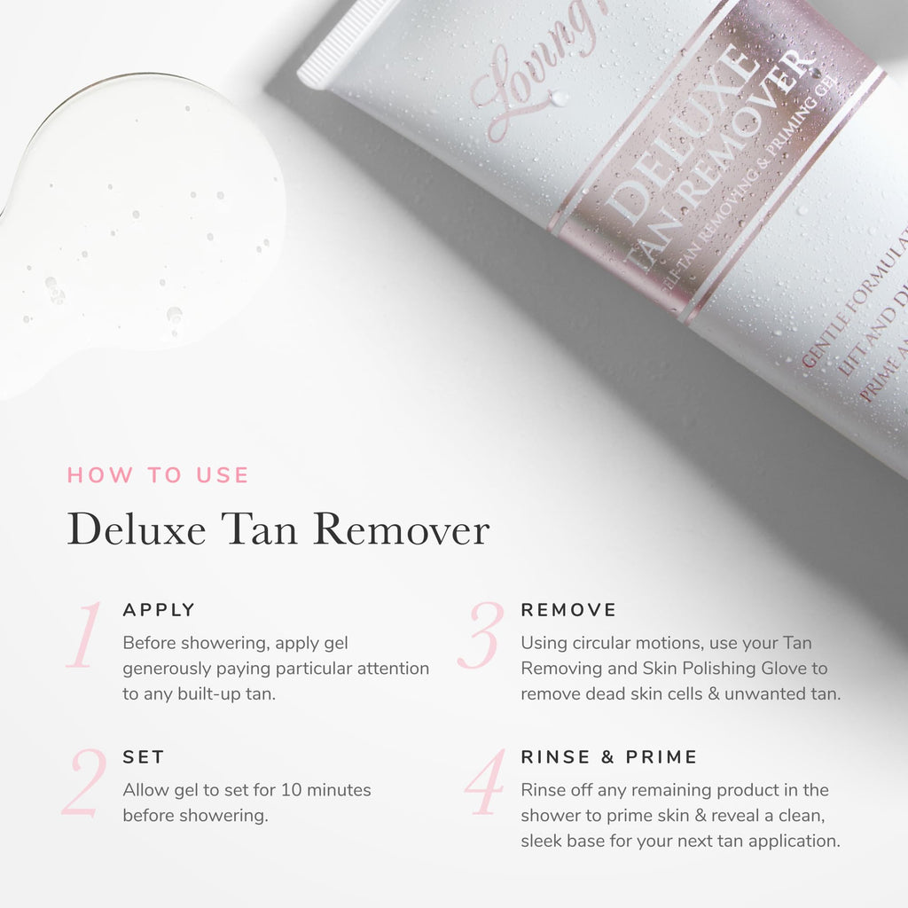 Loving Tan Deluxe Tan Remover Gel - Effective & Gentle Self Tanning Remover, Self Tanner Remover Suited for All Skin Types - Cruelty Free, Sulphate, Paraben & PEG Free - 6.7 Fl Oz