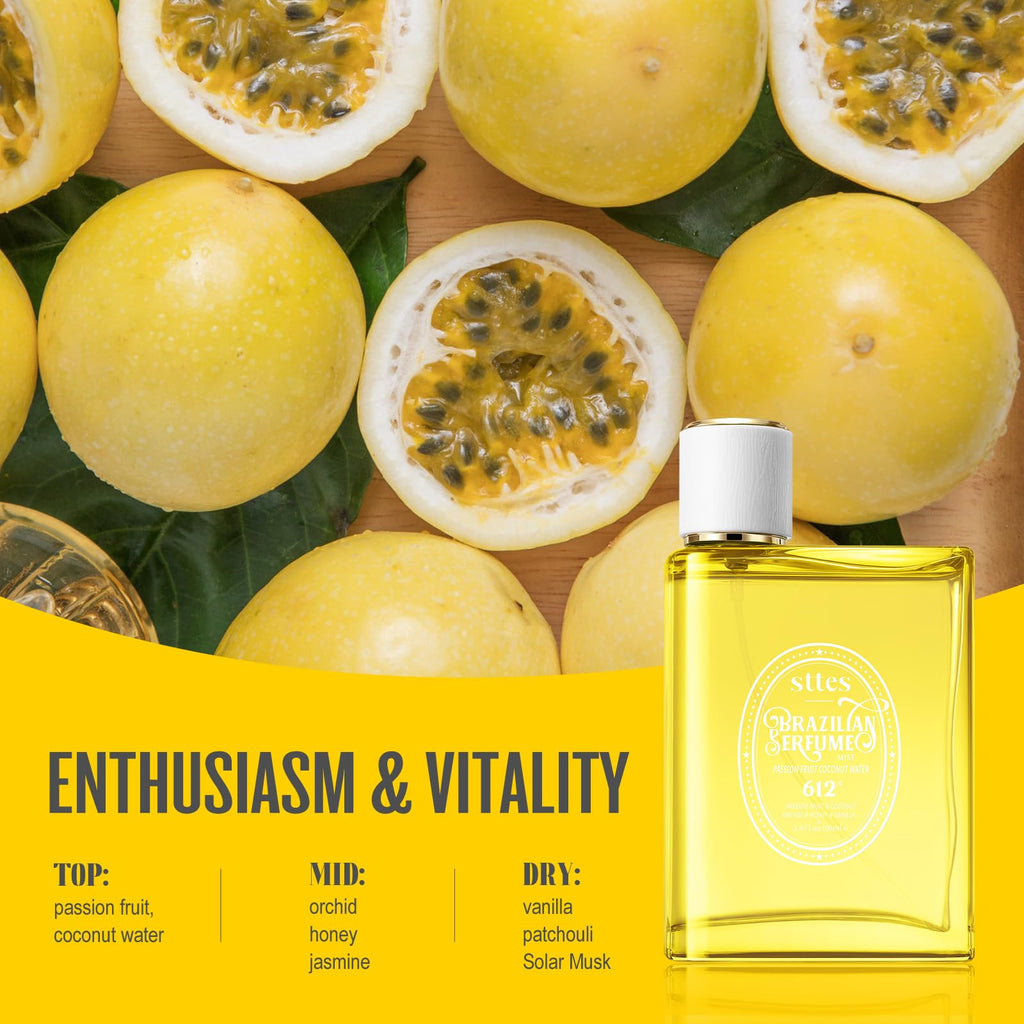 Sttes Perfume 612#���PASSION FRUIT COCONUT WATER��� - Eau De Perfume 100ml (3.4fl Oz) Flower Fruit Gourmet tune (PASSION FRUIT +COCONUT +vanilla)