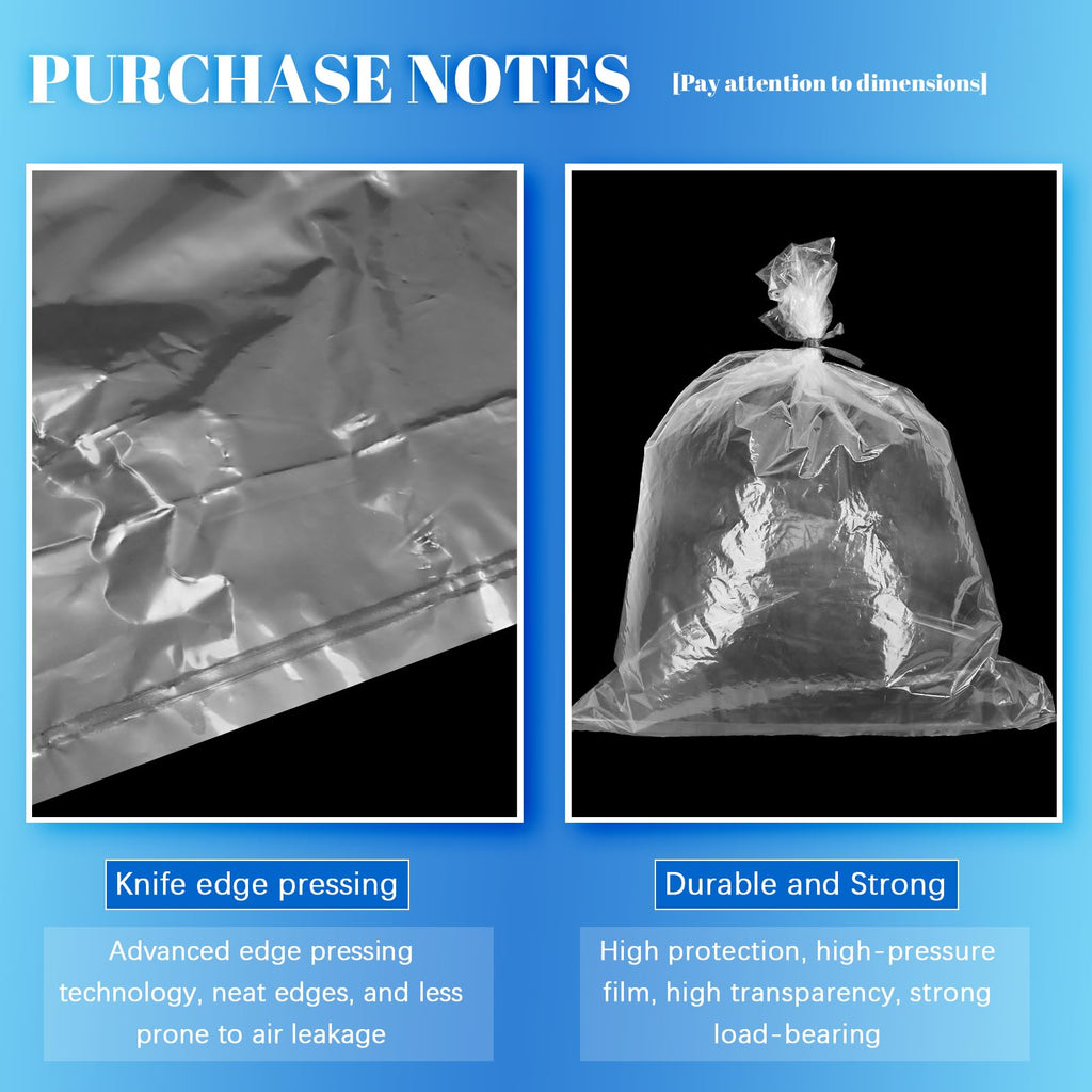 WFPLUS 100 Pack 18 x 24 inch 1 Mil Clear Plastic Flat Poly Bags Clothing Merchandise Bags for Food Bread Dough Clothes Packaging Storage Gift Bag Shipping T-Shirts Pants
