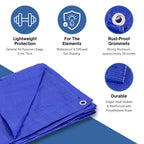Kotap 12 x 18 Ft. All-Purpose Multi-Use Protection/Coverage 5-mil Poly Tarp, Waterproof, Blue, (TRA-1218)