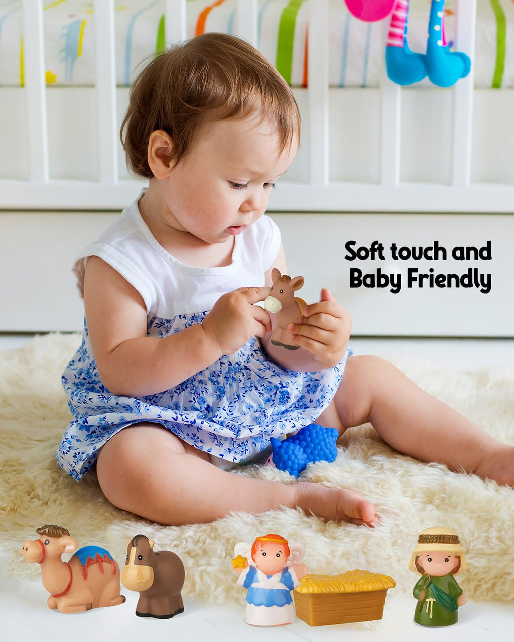 COOLTUNE Nativity Set for Kids – 25 Piece Christmas Nativity Playset with Figures, Soft Rubber Jesus Story Play Toys for Toddlers, Children, Baby Girls Boys Ages 1 2 3 4 5 6+ at Home & Sunday School
