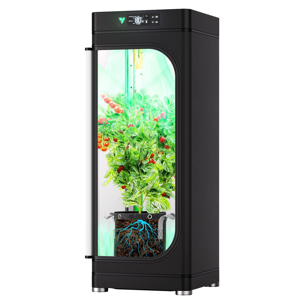 VGrow All-in-One Smart Grow Box, Professional System with Samsung LM301H EVO Grow Light, Advanced Circulation & Ventilation System, Irrigation, Nutrient, Magnetic Window for Indoor Hydroponics