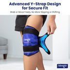 NEWGO Knee Ice Pack Wrap, Ice Pack for Knees Cold Compression Therapy for Knee Replacement Surgery, Arthritis Pain, ACL, Swelling, Sports Injuries (21.7" x 9.8") - Blue