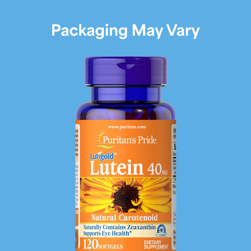 Puritan's Pride Premium Lutigold™ Lutein Carotenoid 40mg with Zeaxanthin for Men and Women, Dietary Supplement for Eye Health Support, 8 Month Supply, 120 Easy-to-Swallow Softgels, 2 Pack
