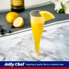 JOLLY CHEF Plastic Champagne Flutes 4.5 oz 100 Pack Gold Glitter Glasses