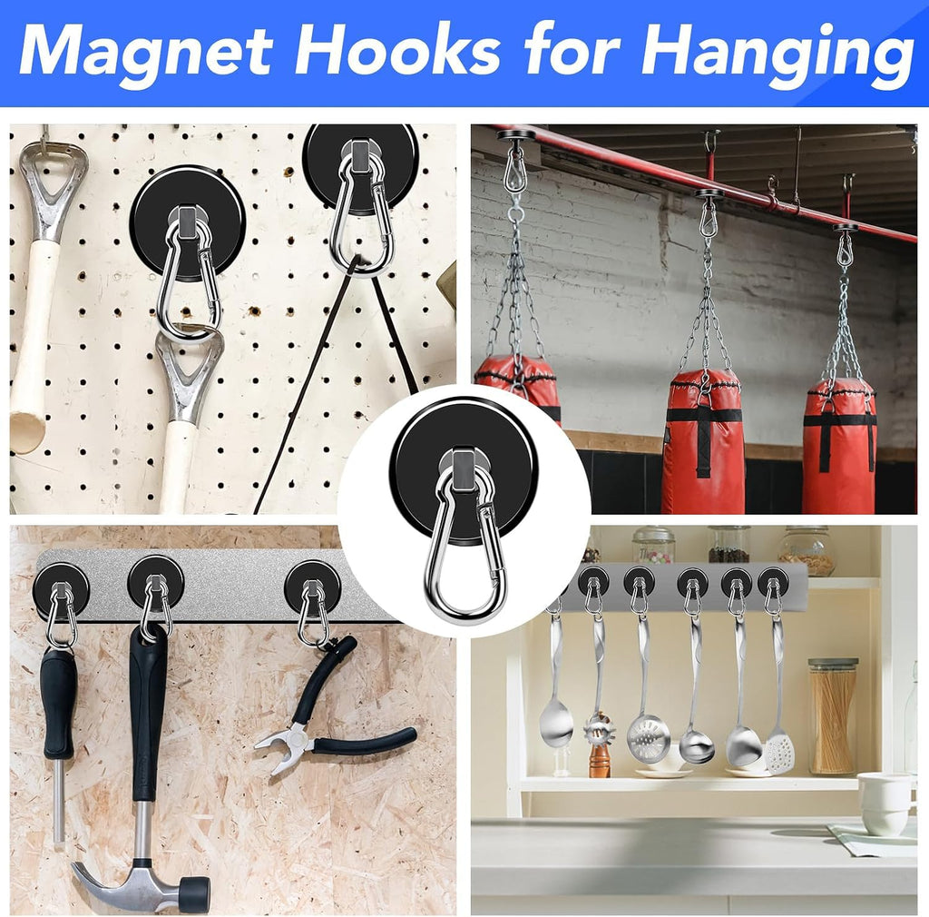 LOVIMAG Magnetic Hooks 200 LBS Strong Magnets Cruise 2Pack Magnet with Hook