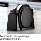 Chefman Rotating Belgian Waffle Maker, 180° Flip Iron w/ Non-Stick Plates, Adjustable Timer, Locking Lid, & Drip Plate, Space Saving Storage, Mess-Free Breakfast, Stainless Steel/Black