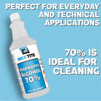 MaxTite 70% Isopropyl Alcohol (1 Gallon (4 Pack, 32 fl oz) - Includes Heavy-Duty Spray Nozzle - Made in USA