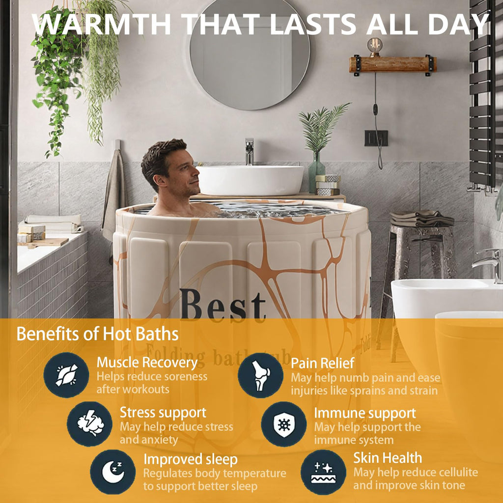Portable Bathtub for Adult, Foldable Soaking Bathtub for Hot SPA&Ice Bath, Foldable Small Bathtub collapsible bathtub for Bathing, 6-layer Insulated portable tub,Space-Saving(Fantasy 31.5X26.6IN)