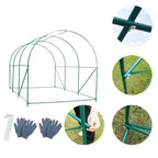 Grezone Walk-in Greenhouse Upgraded Green House with Dual Zippered Screen Doors & 6 Screen Windows Heavy Duty Plastic Plant Warm House with Reinforced Frame (10x7x7 FT)