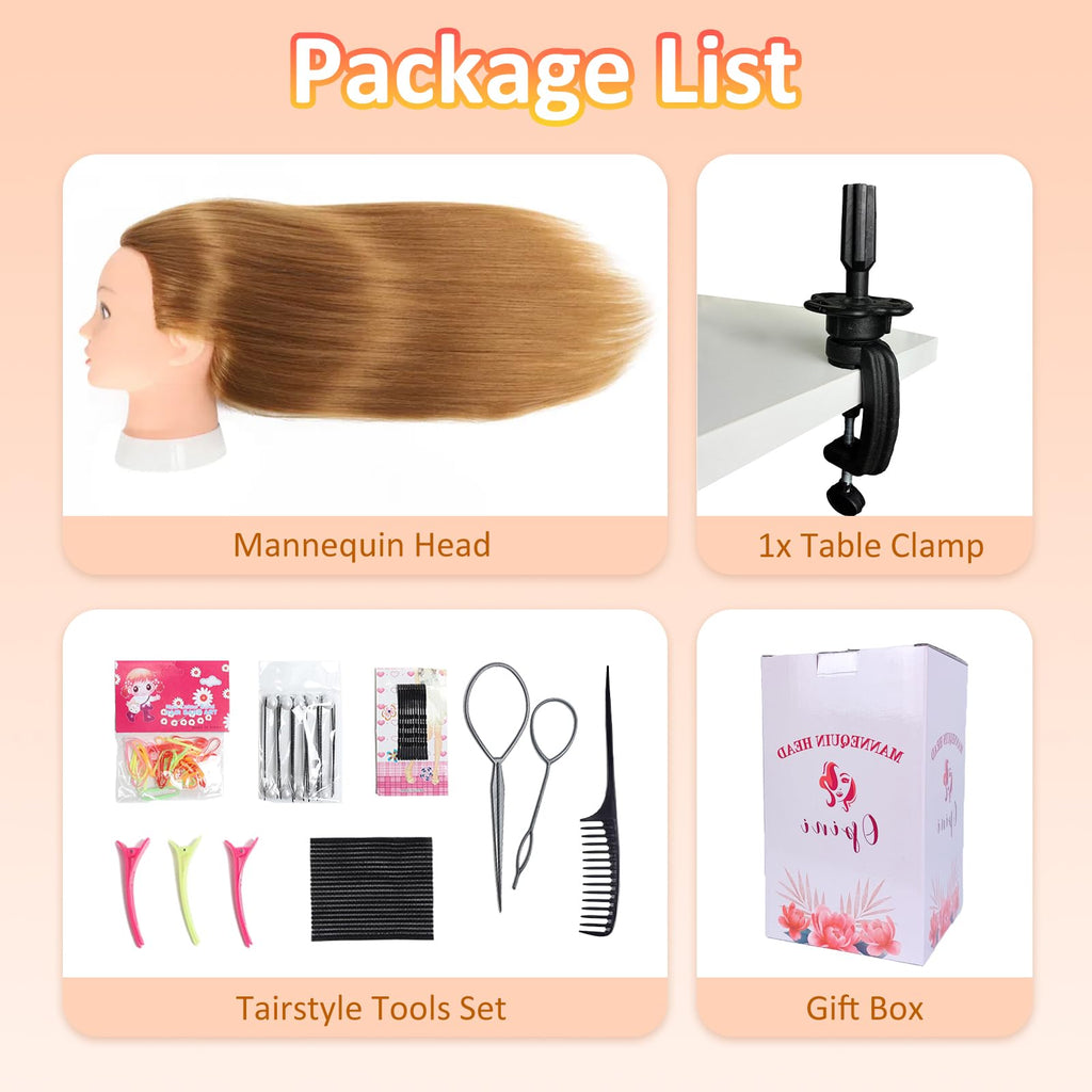 Opini Mannequin Head with 80% Human Hair 26-28" Doll Head for Hairdresser