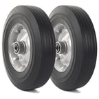 AR-PRO (2-Pack) 10" x 2.5" Flat Free Solid Rubber Replacement Tires - Flat-Free Tire and Wheel for Hand Trucks and Wheelbarrows with 5/8" Axles