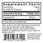 Allergy Research Group ARG Pregnenolone 50 mg - Micronized Hormone Precursor Support - Highly Bioavailable - Hypoallergenic - 60 Servings - 60 Scored Tablets