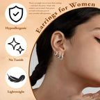Turandoss 8 Pairs Hypoallergenic Silver Hoop Earrings for Women Trendy