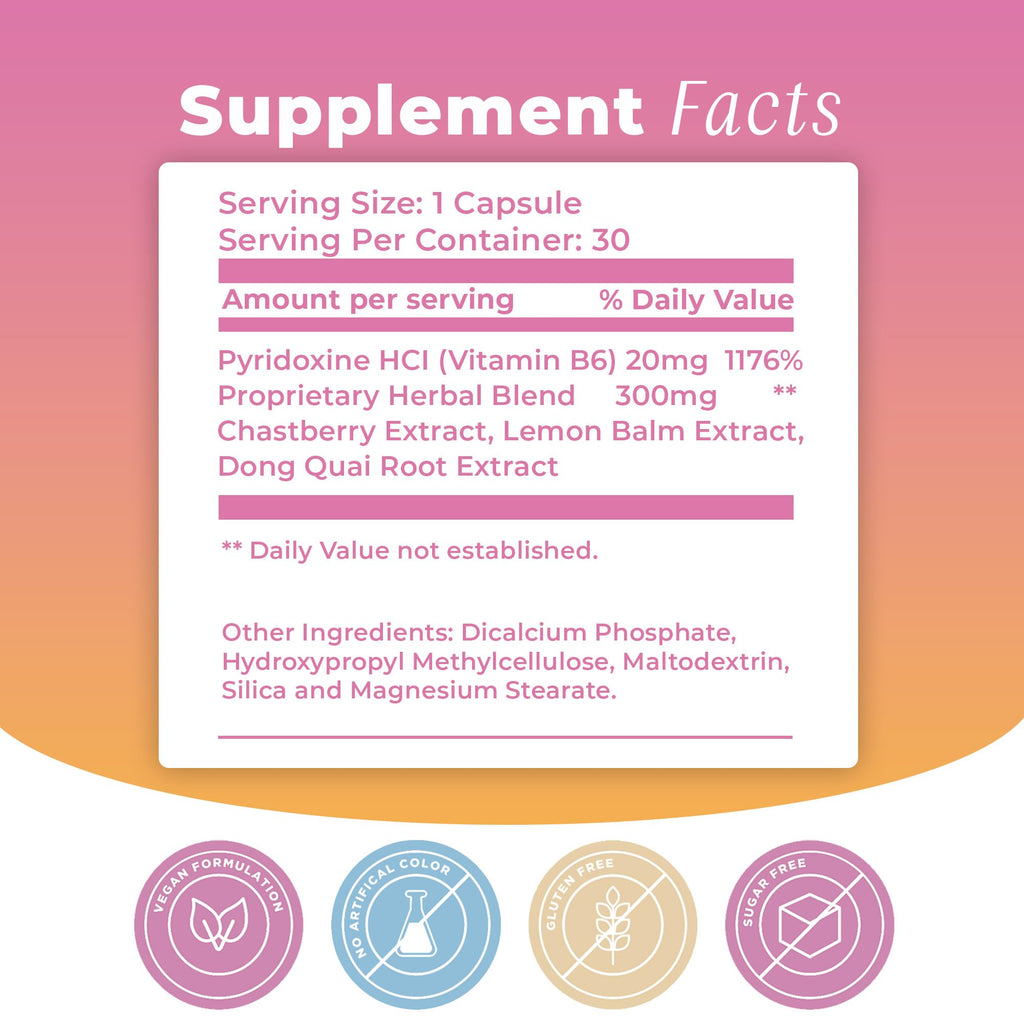 BIOTOPLEVEL PMS Support Supplement for Women & PMS Relief, Hormone Balance & Menstrual Period Relief for Cramps, Bloating & Mood Swings with Chasteberry, Vitamin B6, Lemon Balm, Dong Quai, 30 Count