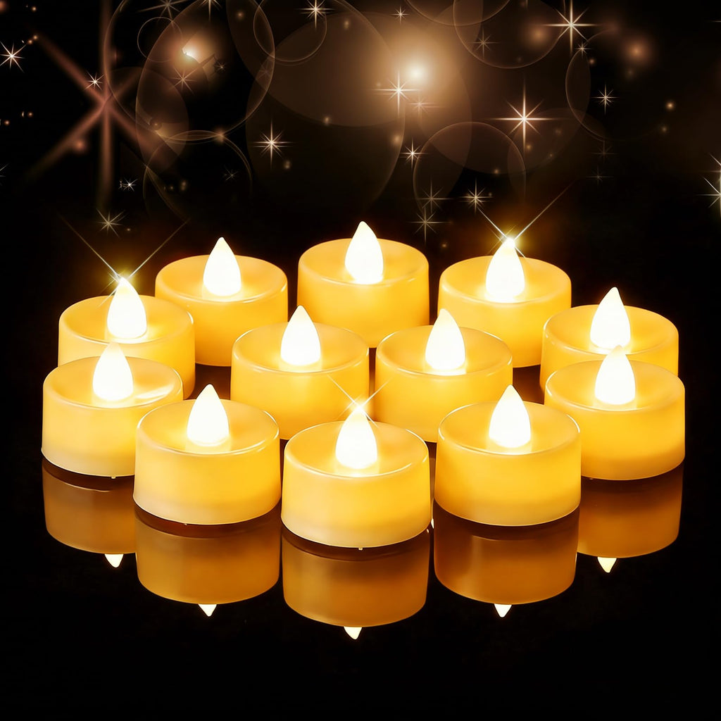 Amagic 100 Pack Battery Operated Tea Lights Candles, Fake Tealights Candles, Flameless LED Tea Lights for Halloween, Wedding, Votive, Festival, Table Decor(100 Pack, Warm White)