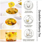 Organic Dandelion Wolfberry Tea Bags - Supports Kidneys & Liver Health - Seven Herbal Ingredients (2pack)