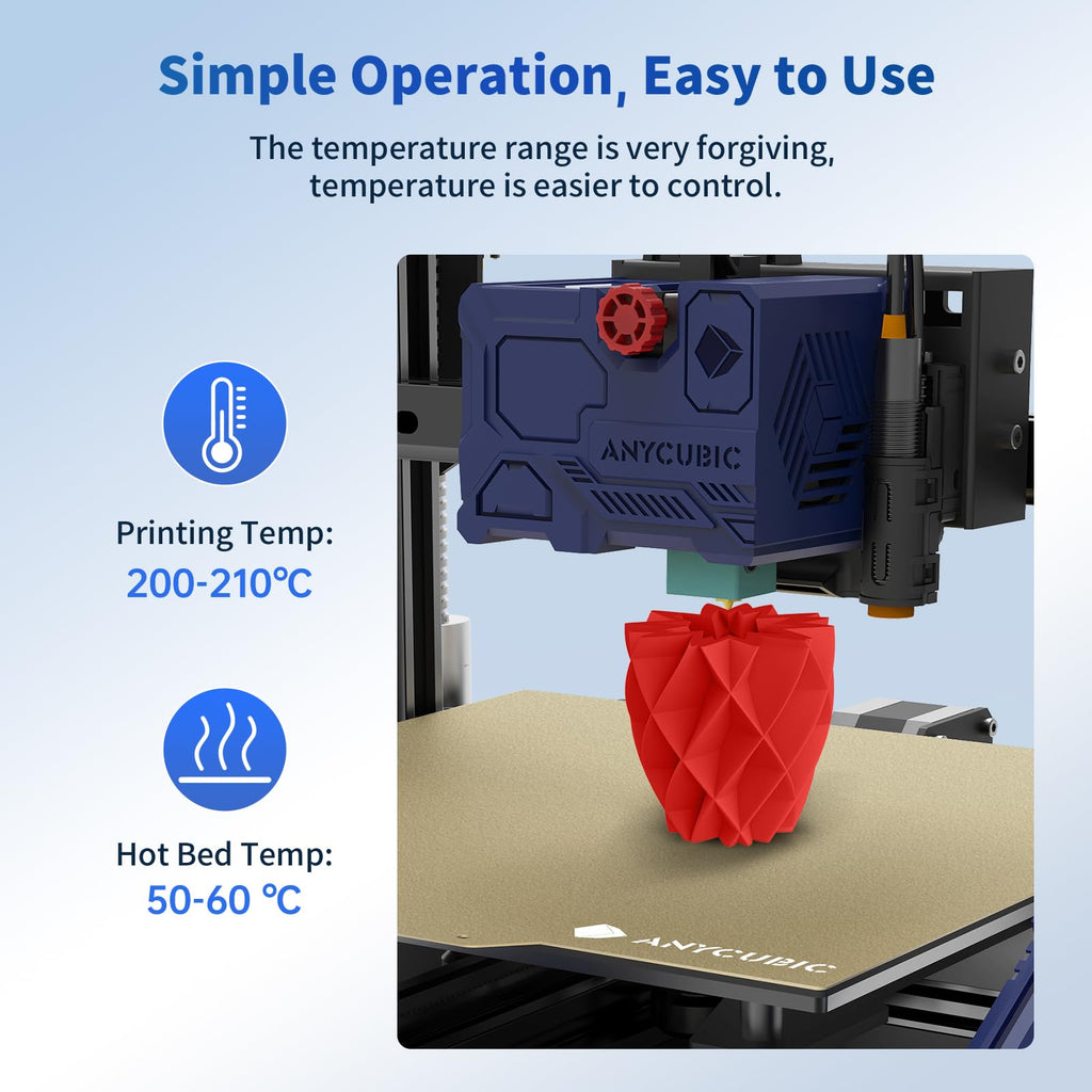 ANYCUBIC PLA Filament 1.75mm Bundle, 3D Printing PLA Filament 1.75mm Dimensional Accuracy +/- 0.02mm, 1KG Reusable Spool (2.2 lbs), 4KG Red + Green + Blue + Yellow