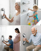 Shower Handles for Elderly Suction 2 Pack Grab Bars for Bathtubs and Showers, bar Safety 500 lbs Walls Handicap Heavy Duty Holder Hooks to Lift Large Tile Glass Suction Cups Tool Chair