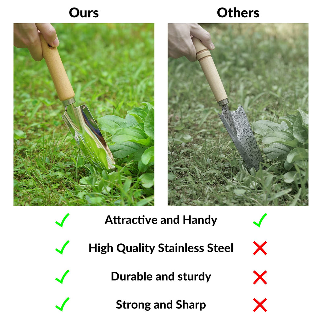 SOLIGT 8 Piece Garden Tools Set with Basket, Gardening Gifts for Women Men