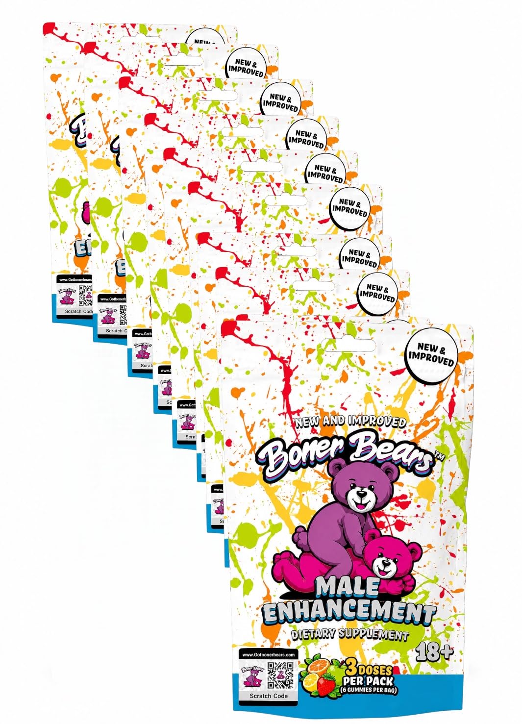Boner Bears Elite Test Gummies for Men, 10 Pack Box, Vegan, Enhance Vitality & Stamina, Natural Ingredients