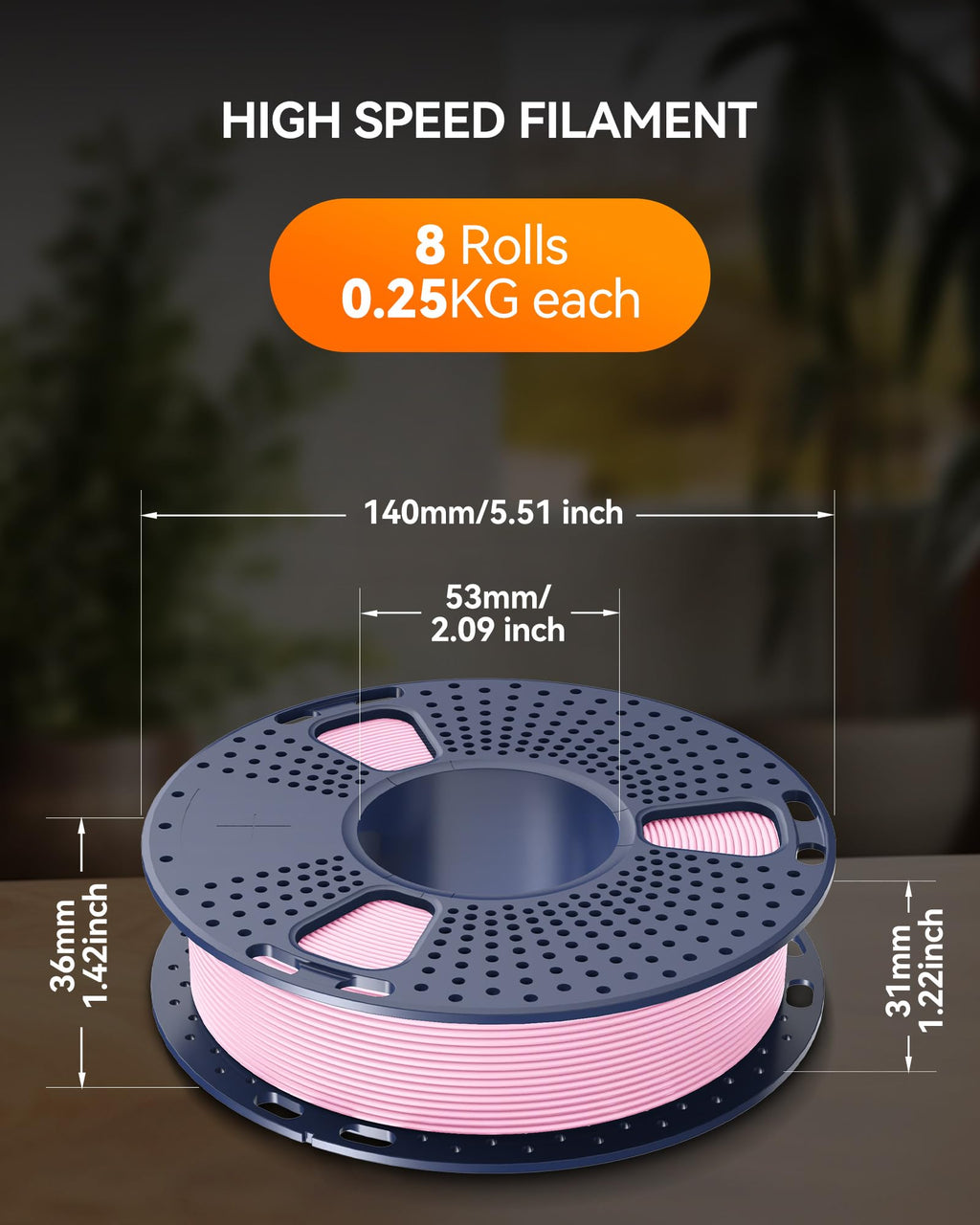 TECBEARS High Speed PLA 3D Printer Filament，Matte PLA Filament 1.75mm for High Speed 50-600mm/s, High Toughness Matte Filament, Blue 1KG