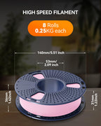 TECBEARS High Speed PLA 3D Printer Filament，Matte PLA Filament 1.75mm for High Speed 50-600mm/s, High Toughness Matte Filament, Blue 1KG