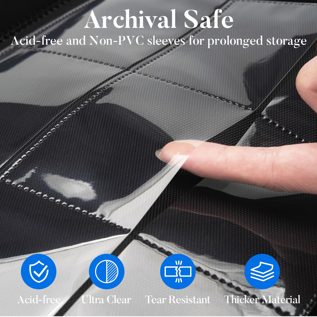 Premium 9 Pocket Card Binder for 540 Cards, Fabmaker PU Cover Trading Card Binder, Sturdy Card Collection Album, Sleek Card Holder Folders for Game Cards & Sports Cards, Red