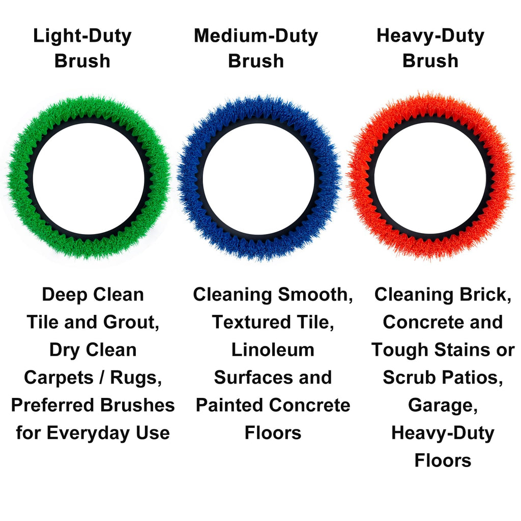 HHQ Commercial Scrub Brush for Orbital Floor Scrubber, Compatible with Oreck Orbiter XL ORB550MC, Bissell BGEM9000, 12" Diameter, Medium-Duty Brush, Blue