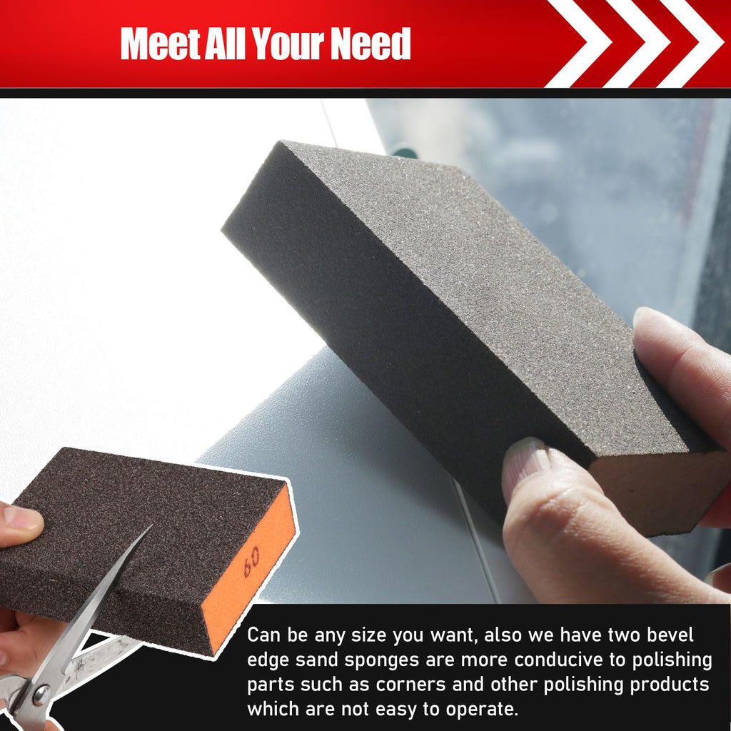 18 Pack Sanding Sponge, Washable and Reusable Sanding Block for Wood Drywall Metal Glasses Coarse/Medium/Fine/Superfine in 60/80/120/220 Grit Sandpaper Block Sand Paper Brick (3.9'' × 2.8'')