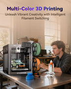 FLASHFORGE AD5X Multi-Color 3D Printer with IFS,Fully Auto Leveling FDM 3D Printer with Max 600mm/s High Speed Printing and Max 300°C Nozzle,Large Printing Size 220 * 220 * 220mm