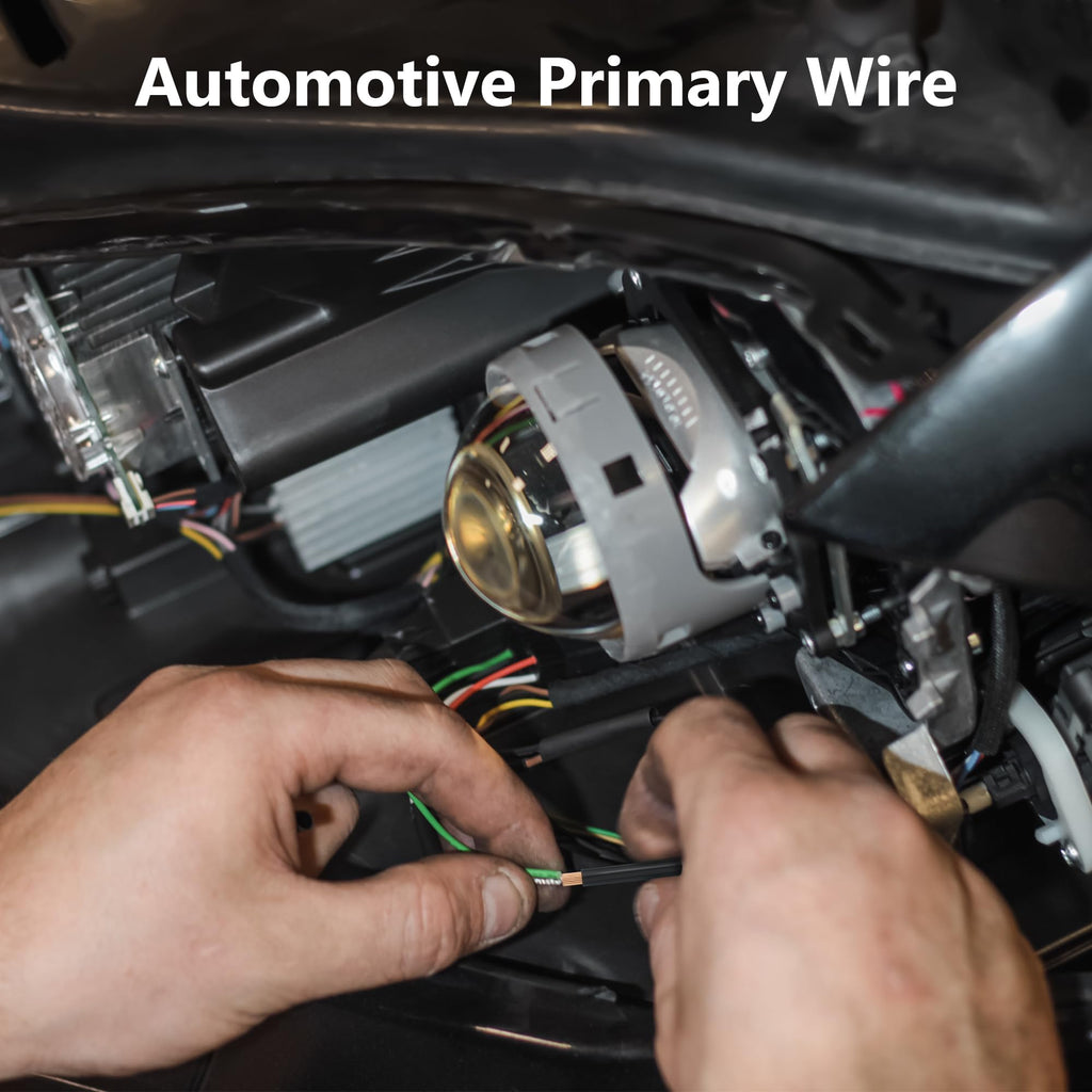 16 Gauge Wire (6-Pack Black/Red/Grey/Blue/Green/Brown, Each 35 FT), Low Voltage Automotive Primary Harness Wire for Battery, Car Audio, Remote Trailer, Security Alarm, Hook Up Wiring, 16AWG CCA, DIY