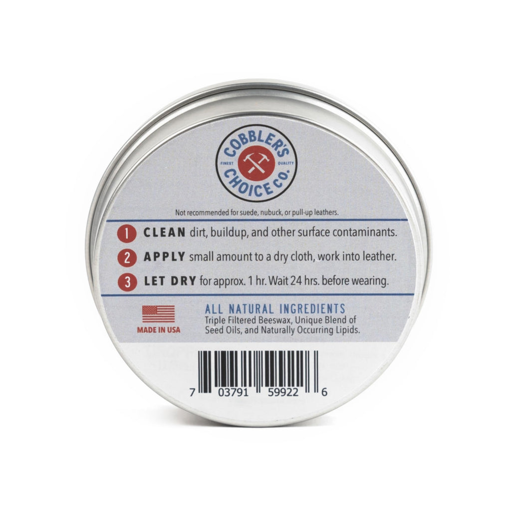 Cobbler's Choice Co. Finest Quality All Natural Leather Cream - Made with Triple Filtered BeesWax, (4 OZ. (118ML))