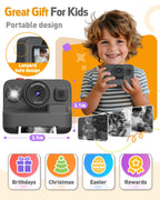 Yehtta Kids Camera Instant Print, Dual-Lens Selfie Camera for Kids, Black