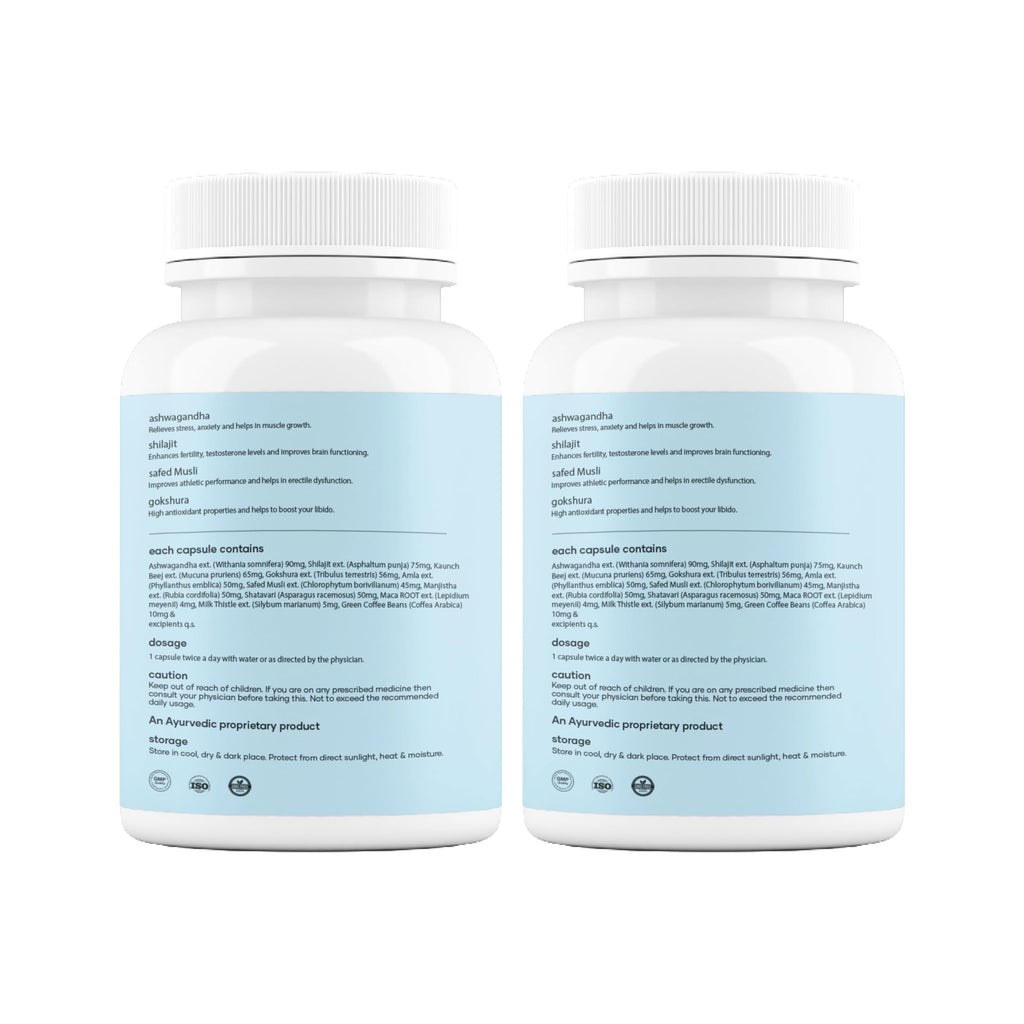 Mars Surgemax Natural Capsules with Shilajit & Safed Musli | 120 Capsules | Pack of 2