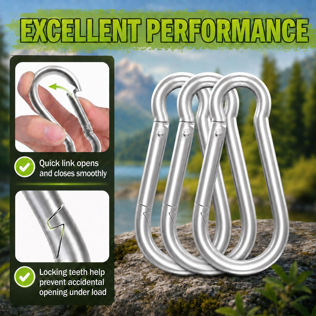High-PQ 50PCS Carabiner Clip,Heavy Duty Spring Snap Hook,2IN(M5)