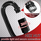 3.5" Black Chain Quick Link, 20 Pcs 3/8" Heavy Duty Locking Carabiner, 2000 LBS Capacity, Durable Chain Connector for Hanging Keys, Dog Leash, and Fence Gates