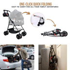 Bicystar Pet Stroller for Small Dogs Cats with Wheels, Detachable Carrier, Max Load 33 lbs, Easy Folding, Compact Portable, Dog Carriage Cart Car Seat 3 in 1