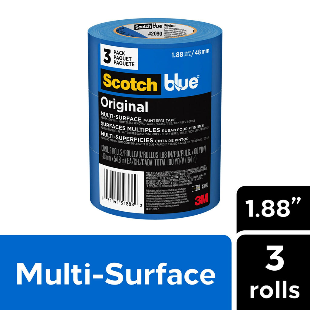 ScotchBlue Painter's Tape, Multi-Use, 1.88-Inch by 60-Yard, 3-Roll